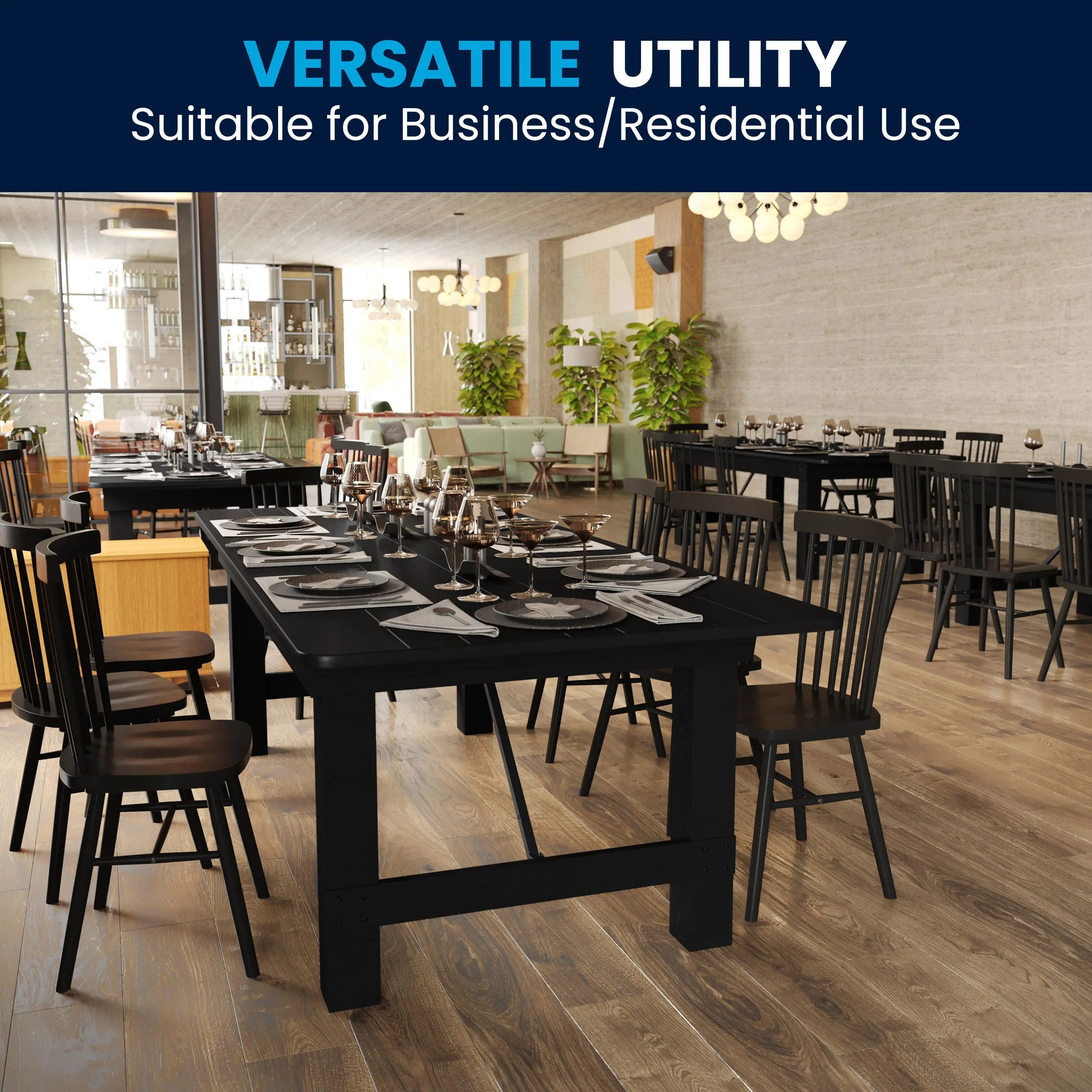 HERCULES Series 8' x 40" Solid Pine Folding Farm Table