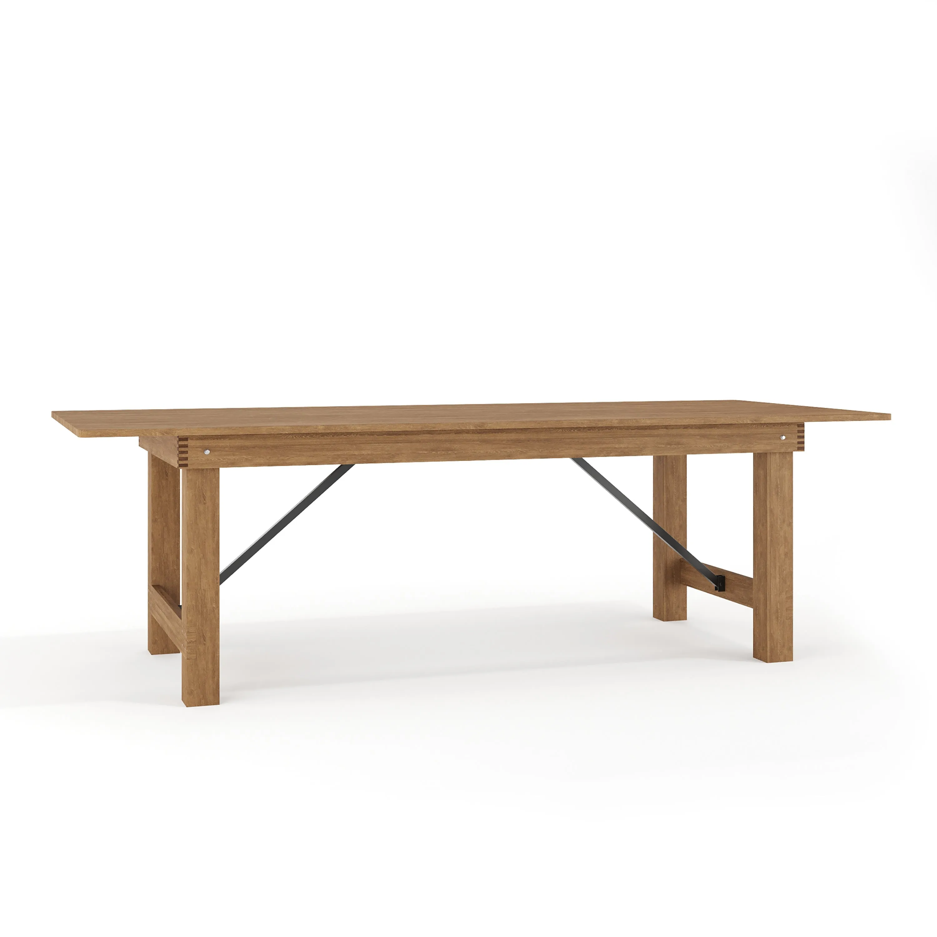 HERCULES Series 8' x 40" Solid Pine Folding Farm Table