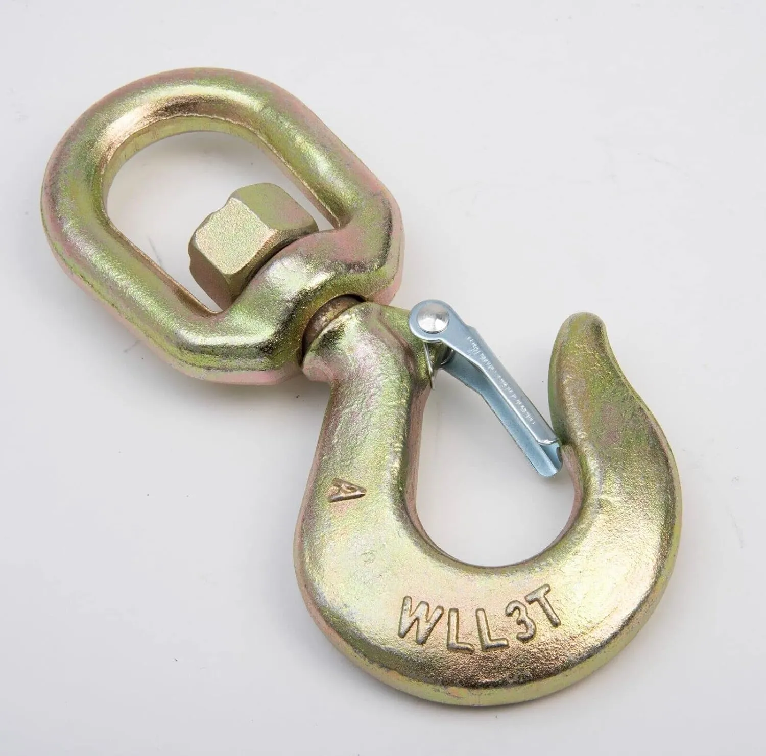 Hi-Gear 3 Ton Hoist Swivel Hooks for Lifting Chains, 6,600 Lbs Working Capacity, Heavy Duty Swivel Eye Hook, G70 Chain, 5/8’’ Safety Latch, Designed for Rigging, Lifting & Overhead Applications.