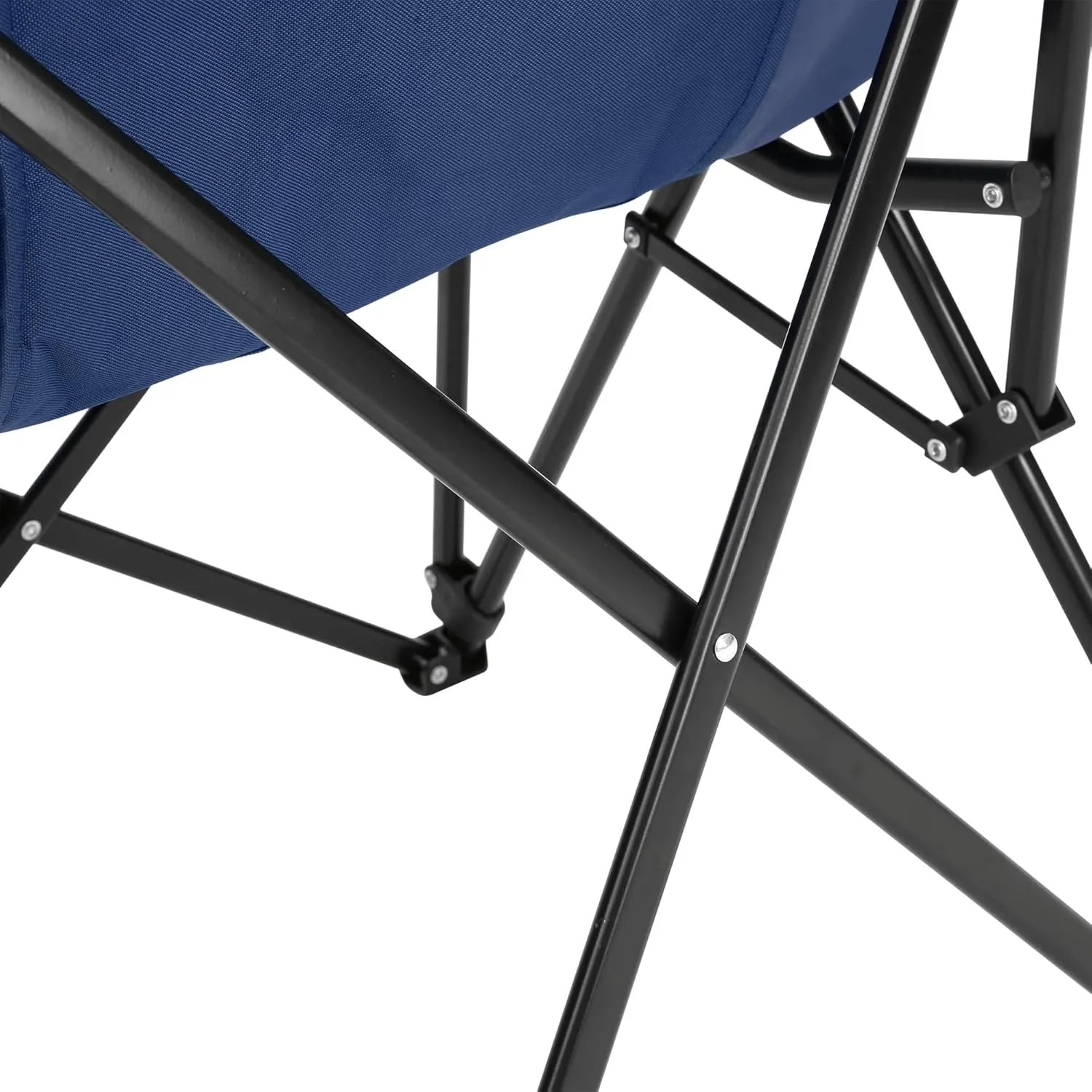High Back Folding Lawn Chair – Heavy Duty 250lbs Support, Portable Outdoor Camping Chair with Cup Holder – Breathable & Weather-Resistant Fabric (Navy Blue)