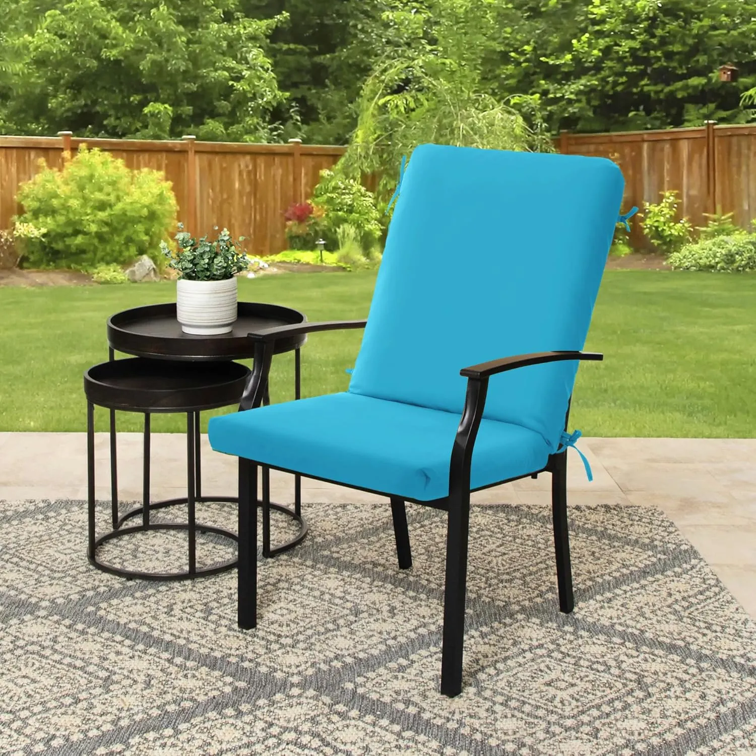 High Back Outdoor Chair Cushions 44''x20'' - Patio Dining Chair Cushions with Waterproof, Fade-Resistant, Removable & Machine-Washable Covers, Teal