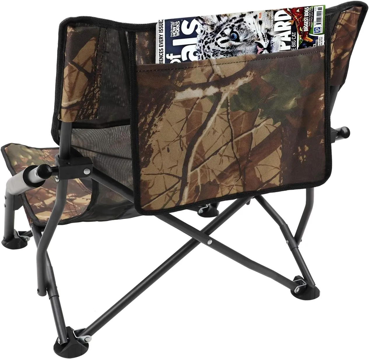 HITORHIKE Low Sling Beach Camping Concert Folding Chair with Armrests and Breathable Nylon Mesh Back Compact and Sturdy Chair