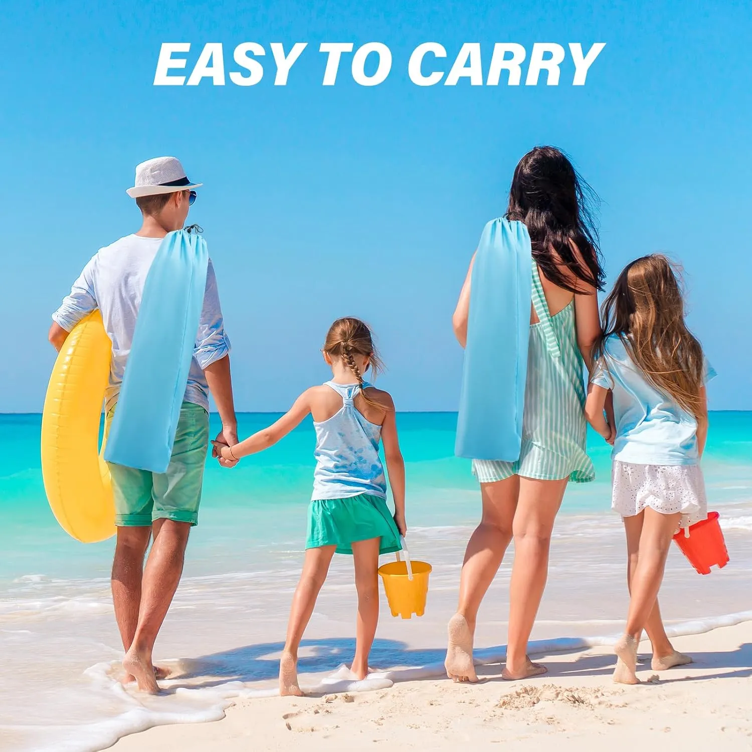 Homcosan Portable Low Folding Beach Chair - Lightweight Camping Chair for Adults with Cup Holder & Storage Pocket, Carry Bag Included (Blue)