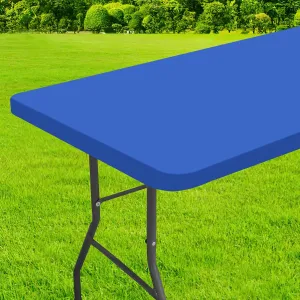 homing Rectangle Table Cloth Cover, Waterproof Polyester Elastic Fitted Tablecloth, Fits for 6 Foot Folding Tables, Washable Table Protector for Picnic, Camping, Outdoor (Blue, 36" x 72")