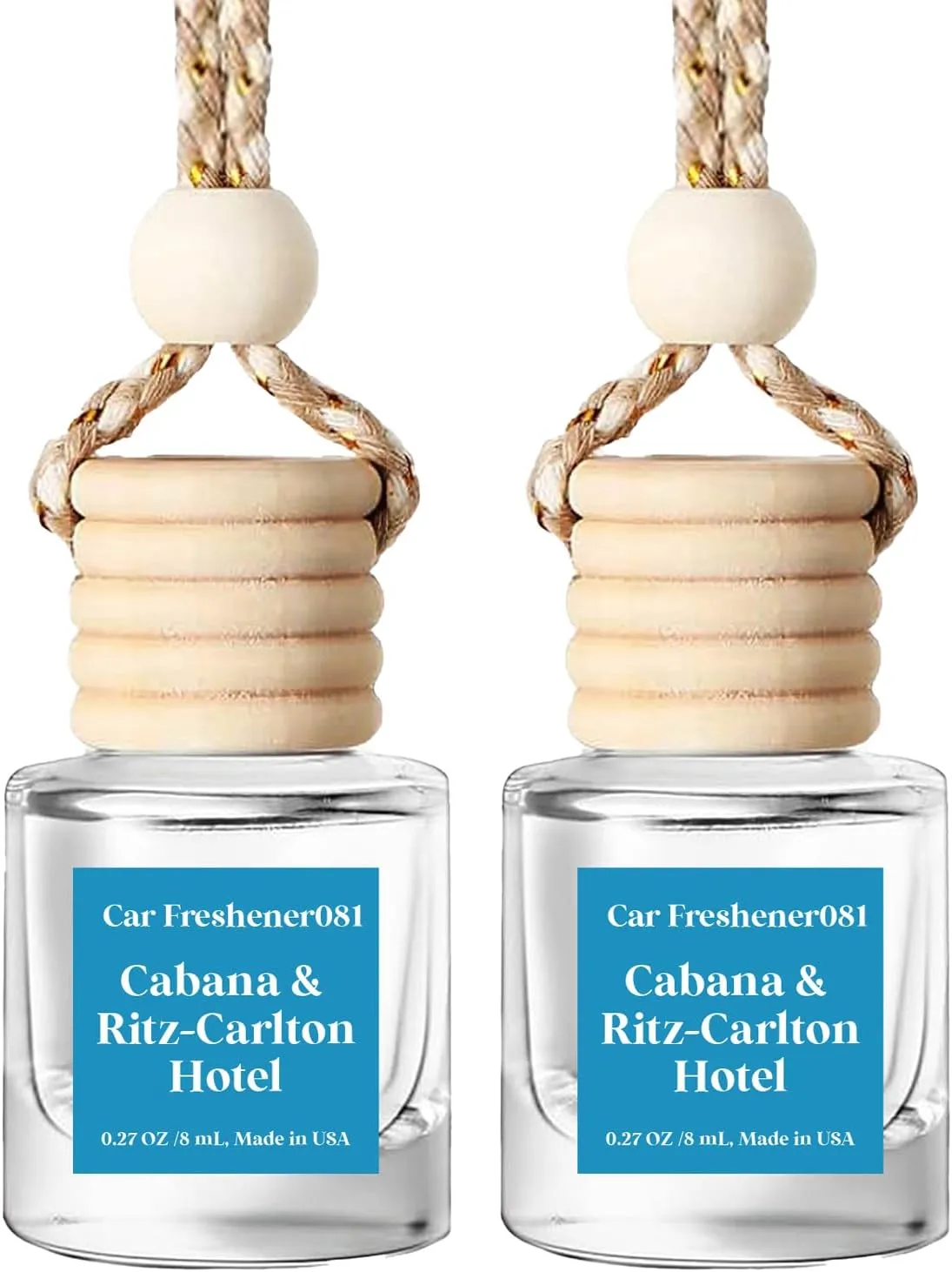 HoogaLife Car Air Freshener Hanging 2 Pack - Hotel Collection Diffuser Oil Inspired by Cabana & Ritz-Carlton Hotel - NO.1012 Fragrance Oil Air Diffuser for Car, Car Fresheners for Women Made in USA
