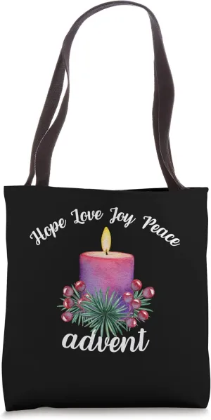 Hope Love Joy Peace Advent Season Wishes Tote Bag