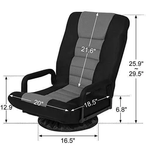 HopeRacer Gaming Chair with Arms Back Support Adjustable Floor Sofa Video Game Chair