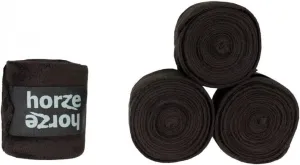 HORZE Embrace Fleece Polo Wraps | Horse, Sheep, Goat Leg Bandages (Set of 4) - Black - 10 ft 6 in