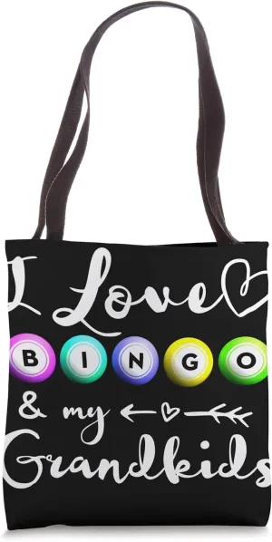 I love Bingo, Bingo Lover Gift Grandma, Mommom, Bingo Bag Tote Bag