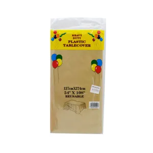 I. Plastic Party Table Cover Brown