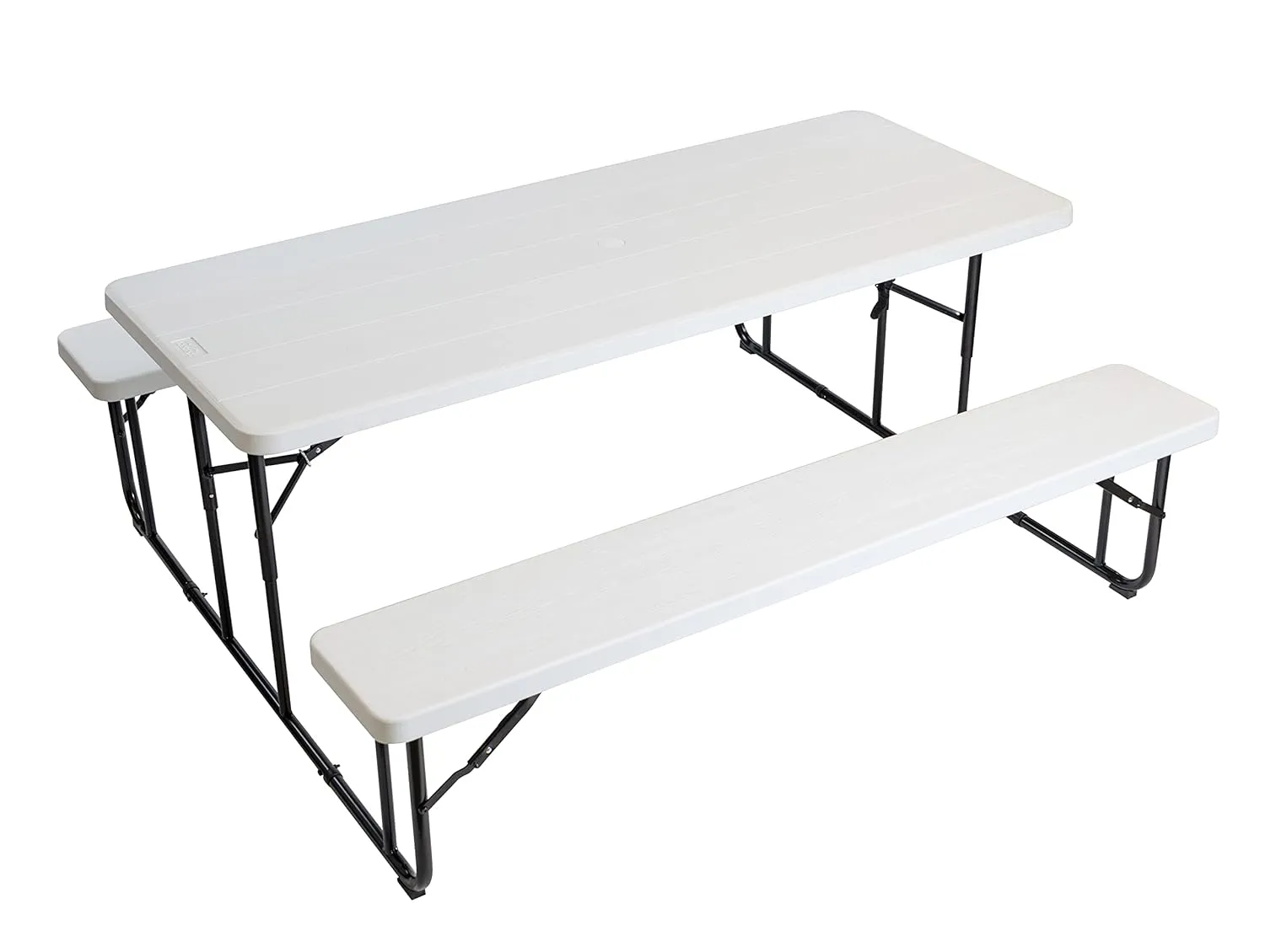 Iceberg - 65925 IndestrucTable Classic Folding Picnic Table, 600 lbs Capacity, 72" Length x 29" Height, Platinum