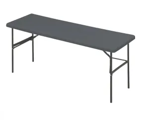 Iceberg IndestrucTable Classic Folding Table, Indoor or Outdoor, Charcoal, 300 Lbs. Weight Capacity 72" L x 24" W