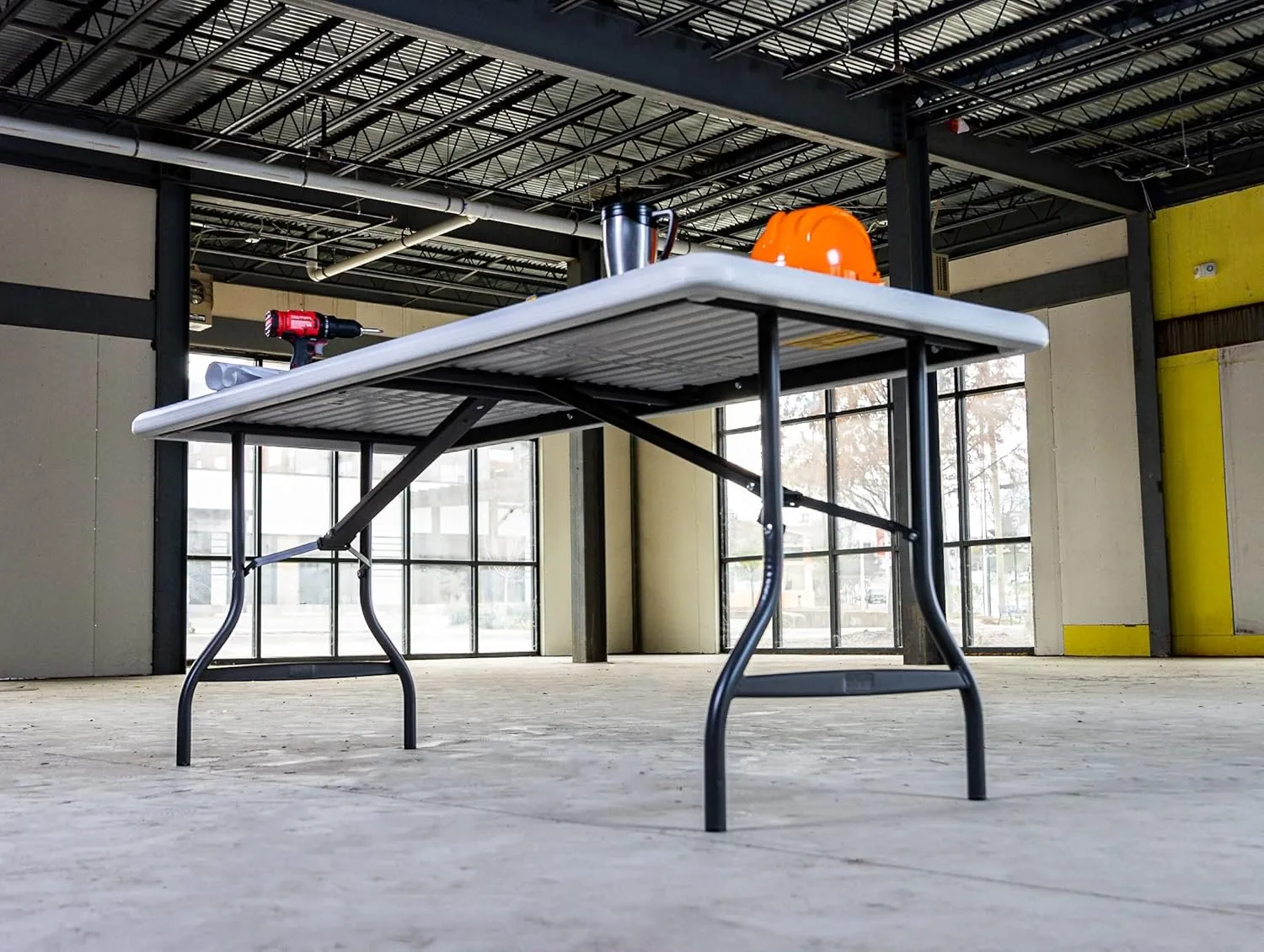 Iceberg IndestrucTable Industrial Folding Table, Indoor/Outdoor, Platinum Granite, 30” W x 72” L x 29”
