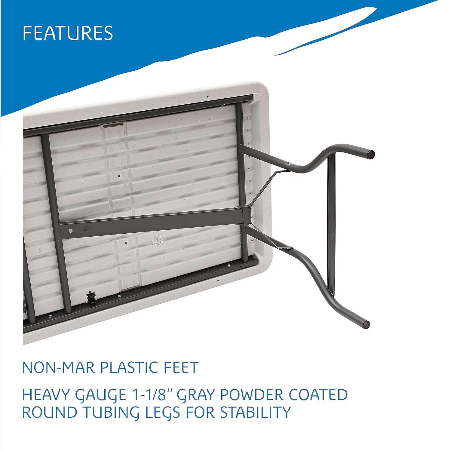 Iceberg IndestrucTable Industrial Folding Table, Indoor/Outdoor, Platinum Granite, 30” W x 72” L x 29”