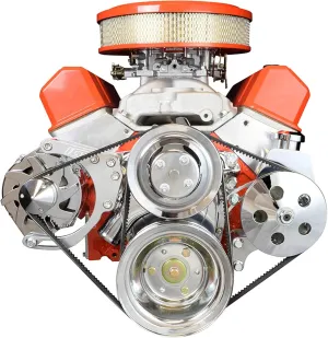 ICT Billet SBC Alternator/Power Steering Pump Accessory Drive Bracket Kit for Double Hump Heads 305 327 350 383 5.0L 5.7L V8 Designed & Manufactured in the USA 551576