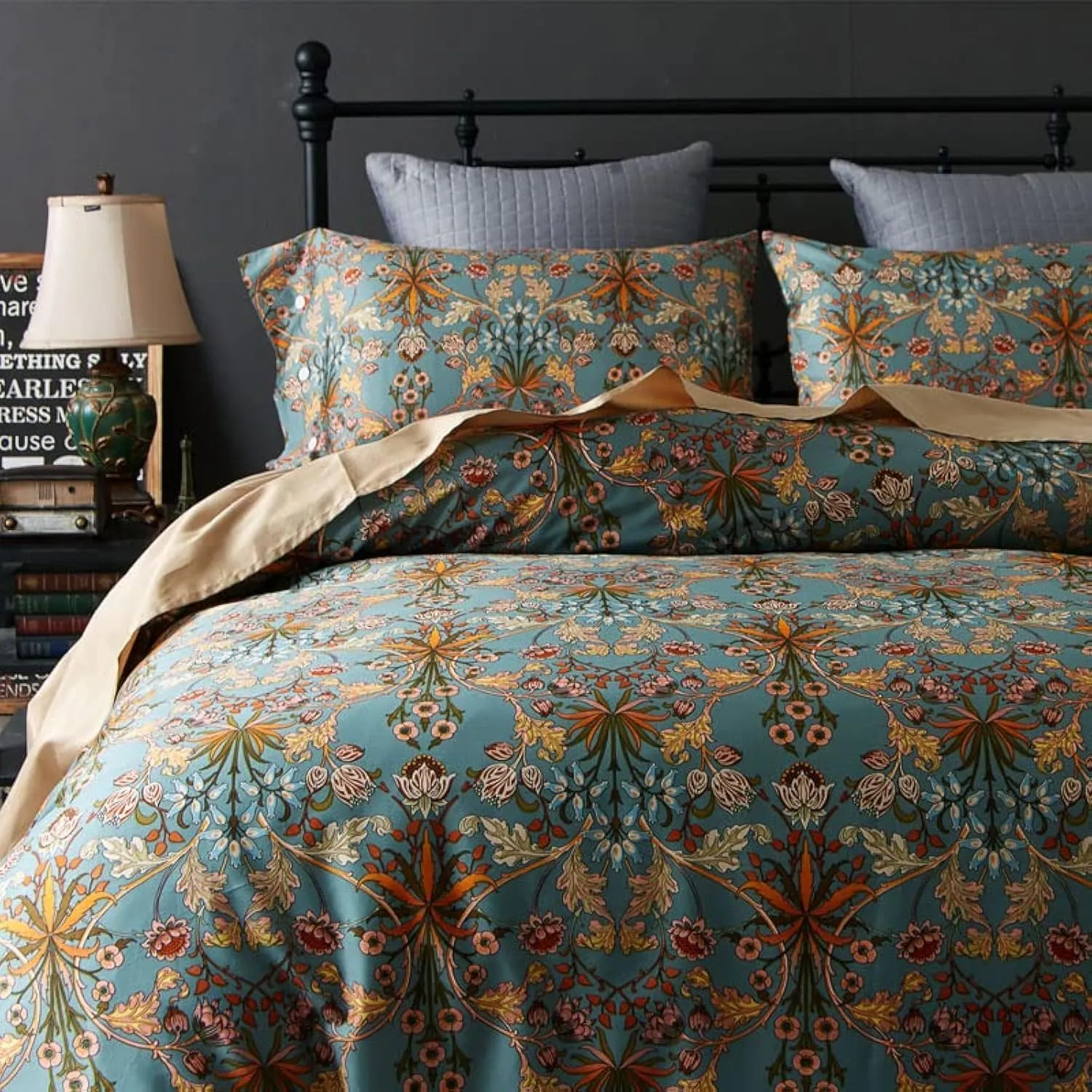 Ikawaapurry Comforter Set for Queen Size Bed Farmhouse Boho Bedding Sets Fluffy Lightweight Flowers Plants All Season 3 Pcs Comforter with 2 Pillow Shames