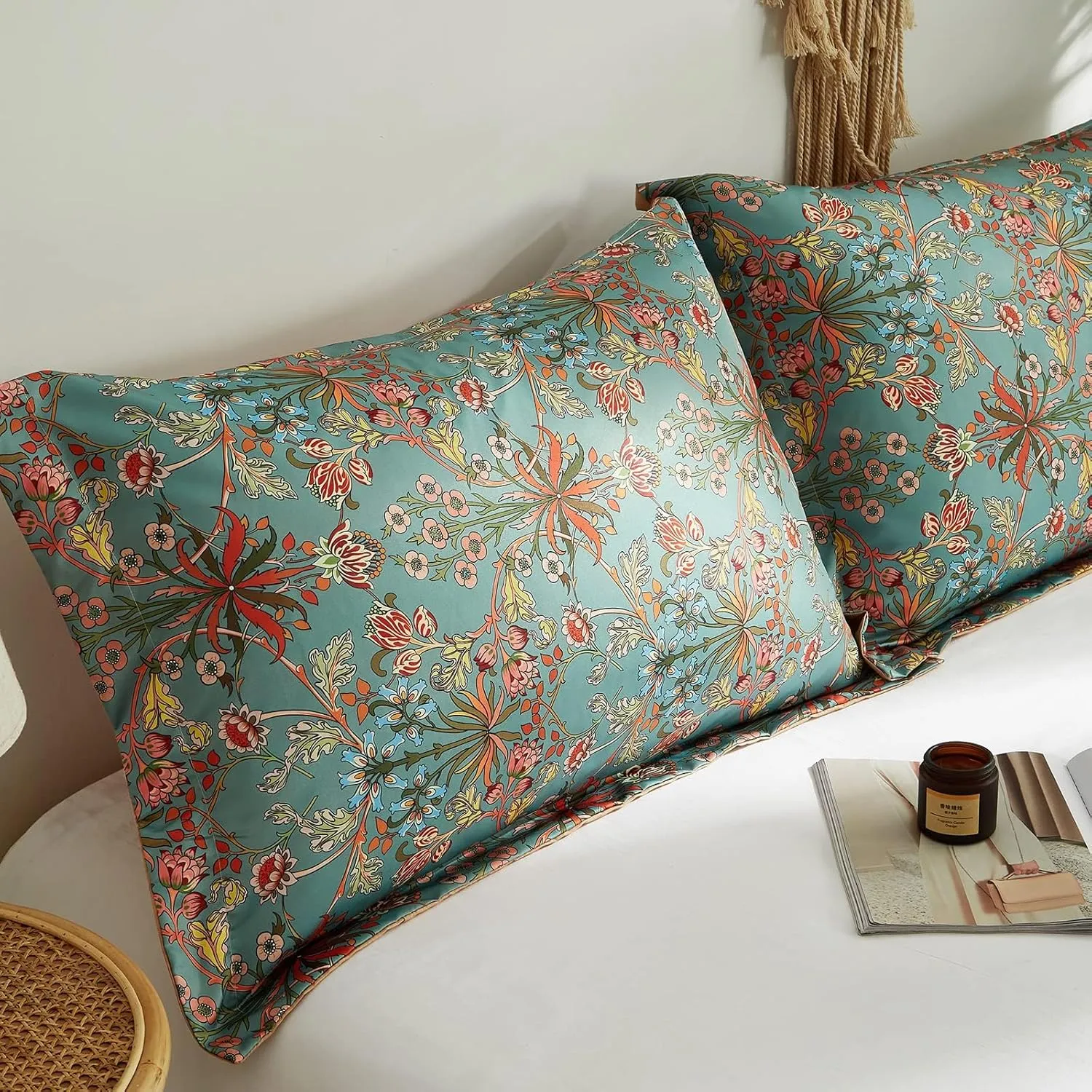 Ikawaapurry Comforter Set for Queen Size Bed Farmhouse Boho Bedding Sets Fluffy Lightweight Flowers Plants All Season 3 Pcs Comforter with 2 Pillow Shames