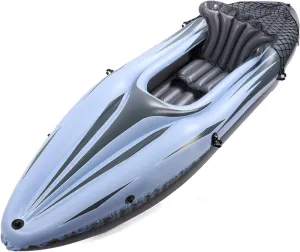 Inflatable Kayak 1 Person, Inflatable Kayak Set, PVC UV Proof Portable Blow Up Canoe Boat with Hand Pump Paddle Storage Bag for Fishing