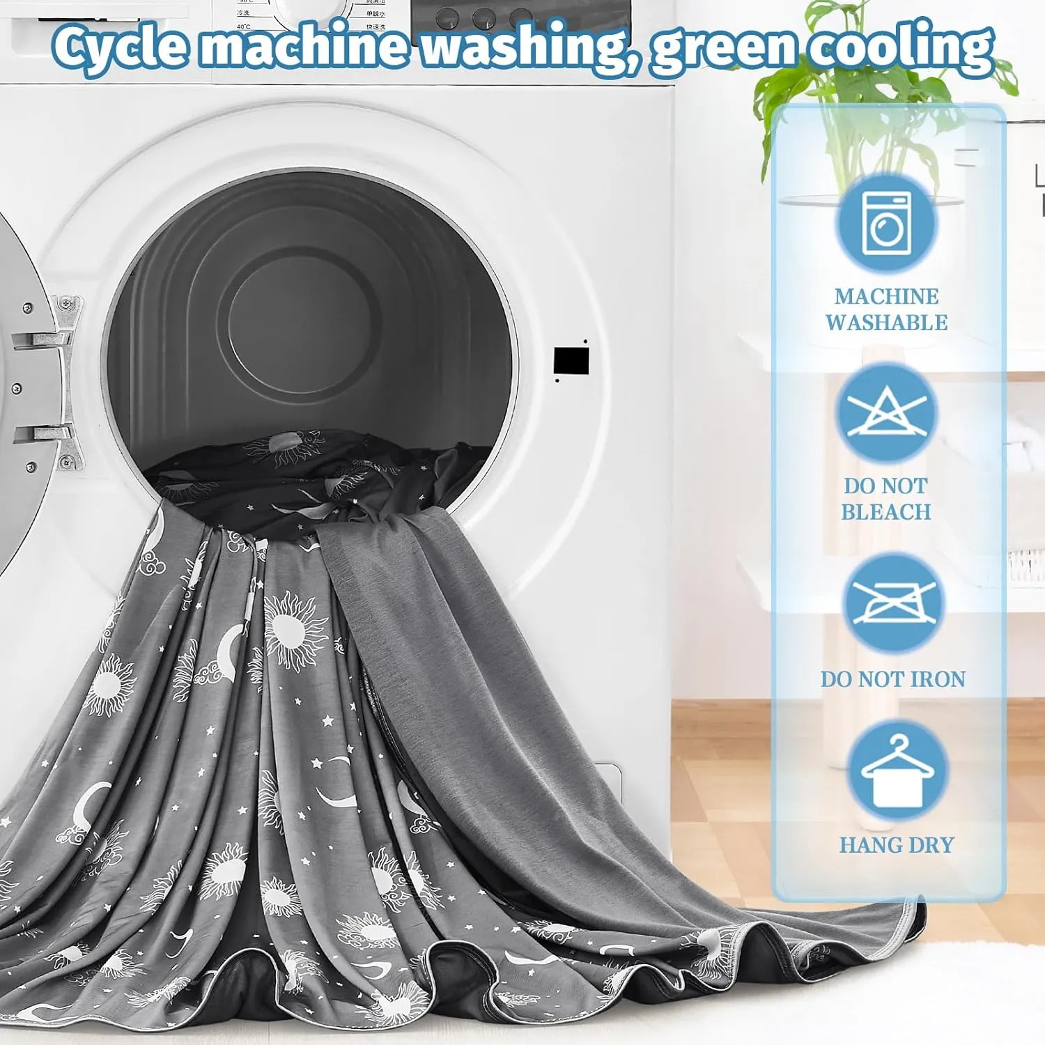 inhand Cooling Blanket Queen Size (90"x90") - Cooled Blankets for Hot Sleepers Lightweight Breathable Summer Blanket for Sleeping Night Sweats to Keep Cool in The Heat -Dark Grey-Sky