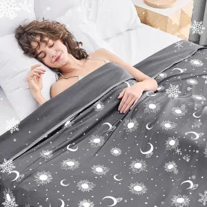 inhand Cooling Blanket Queen Size (90"x90") - Cooled Blankets for Hot Sleepers Lightweight Breathable Summer Blanket for Sleeping Night Sweats to Keep Cool in The Heat -Dark Grey-Sky