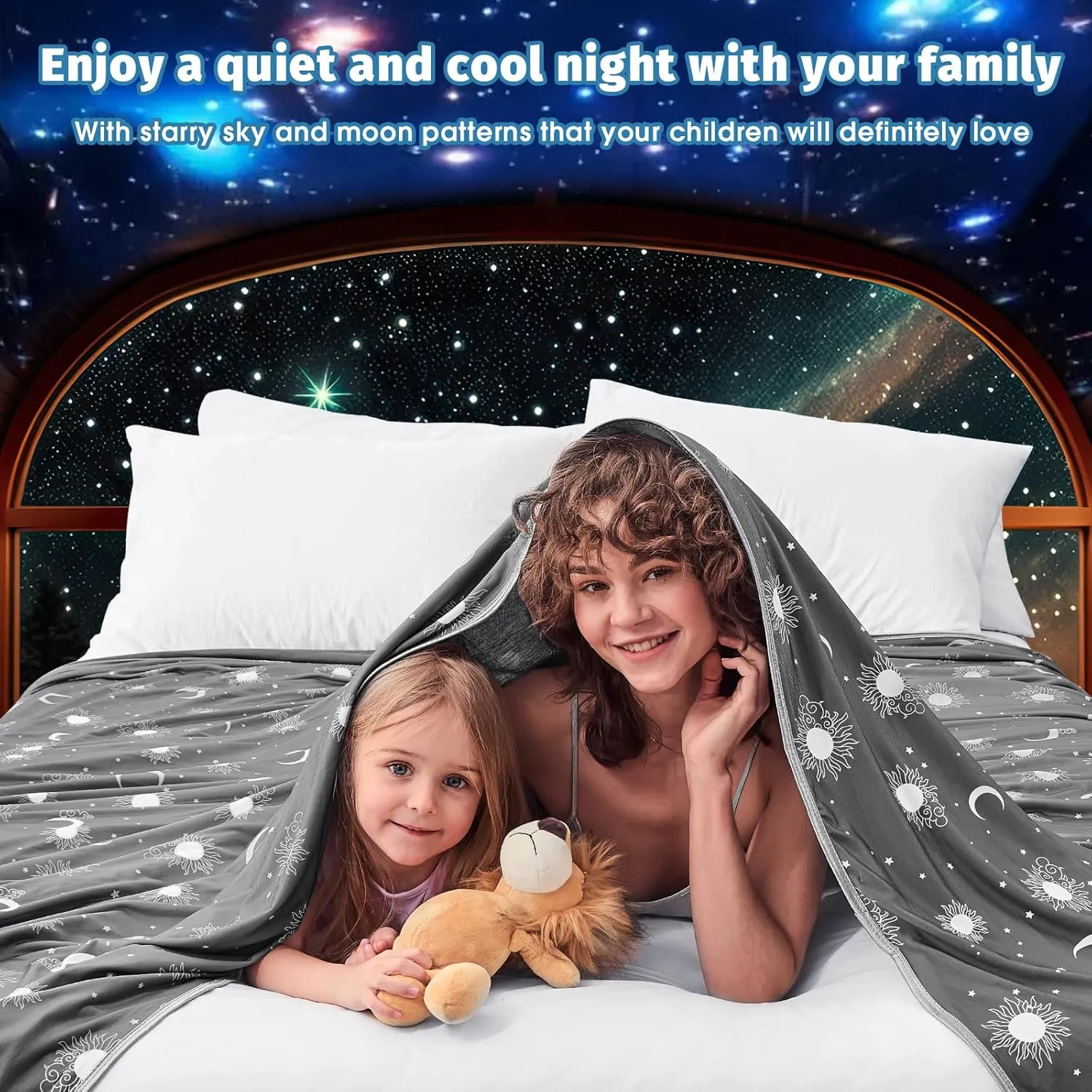 inhand Cooling Blanket Queen Size (90"x90") - Cooled Blankets for Hot Sleepers Lightweight Breathable Summer Blanket for Sleeping Night Sweats to Keep Cool in The Heat -Dark Grey-Sky