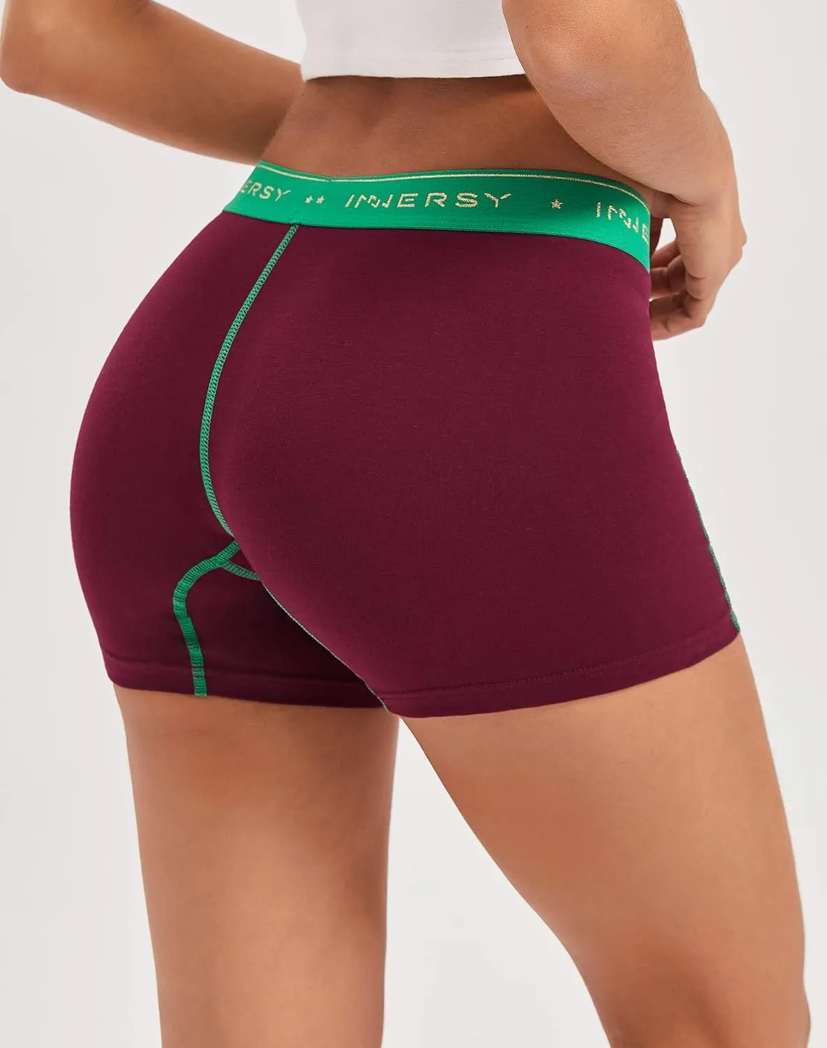 INNERSY Women's 4" Inseam Boxers Briefs Cotton Boyshorts Underwear Ladies Panties 3-Pack