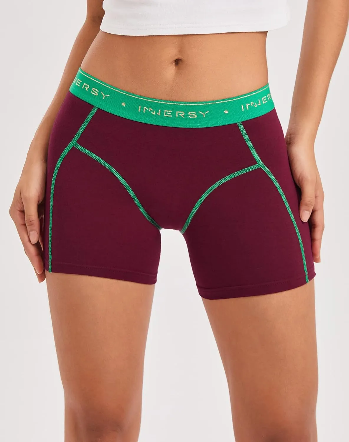 INNERSY Women's 4" Inseam Boxers Briefs Cotton Boyshorts Underwear Ladies Panties 3-Pack