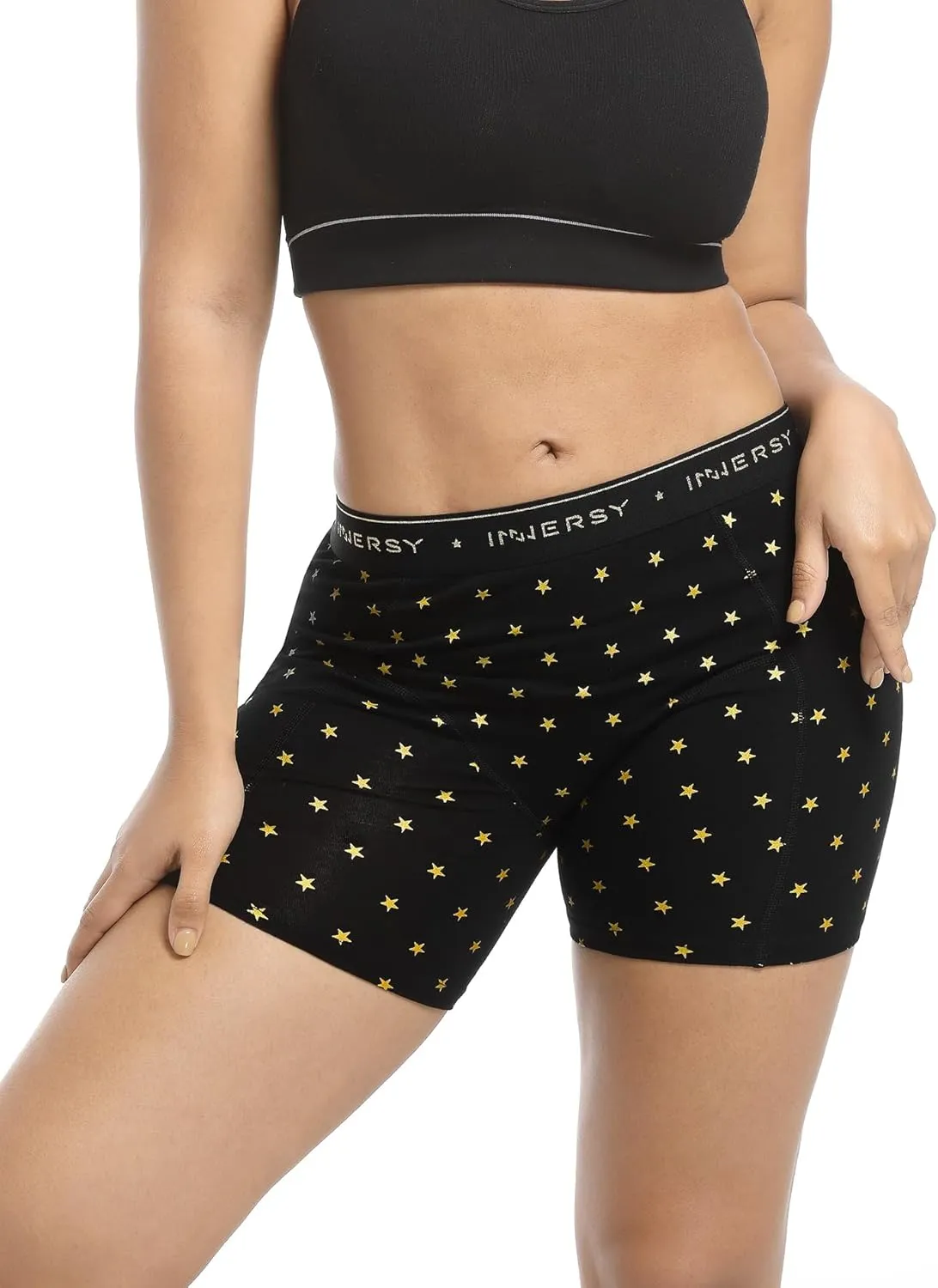 INNERSY Women's 4" Inseam Boxers Briefs Cotton Boyshorts Underwear Ladies Panties 3-Pack