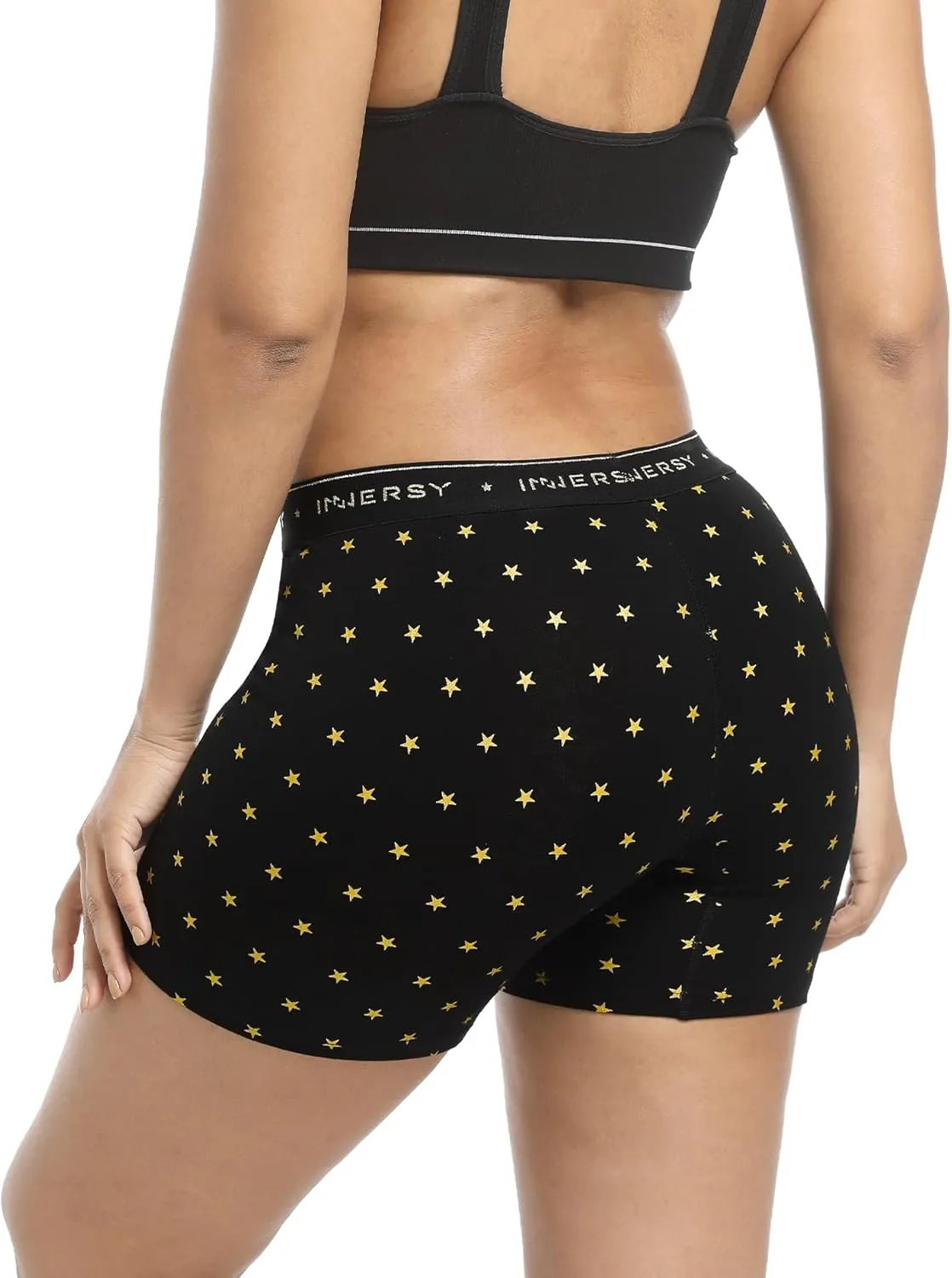 INNERSY Women's 4" Inseam Boxers Briefs Cotton Boyshorts Underwear Ladies Panties 3-Pack