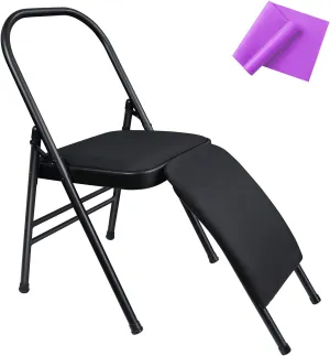 Innolife Foldable Yoga Chair: Lumbar Support & Bands