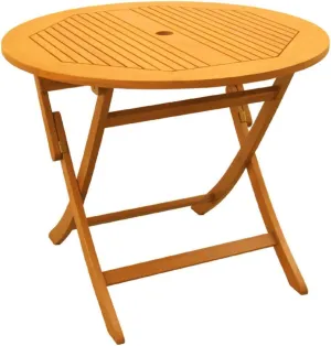 International Caravan Furniture Piece Royal Tahiti Outdoor 36" Round Wood Folding Table