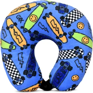 iscream Silky Fleece 12" Neck Support Pillow - Sk8 Board