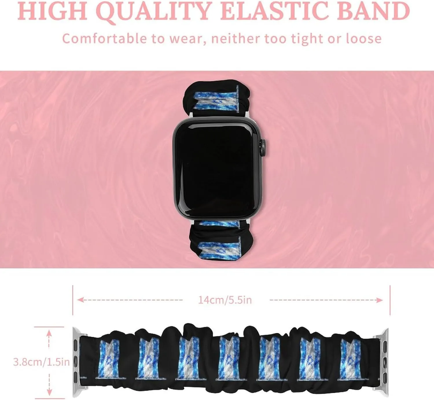 Israel Novelty Flag Fashion Watch Strap Scrunchies Wristbands Compatible With IWatch Series