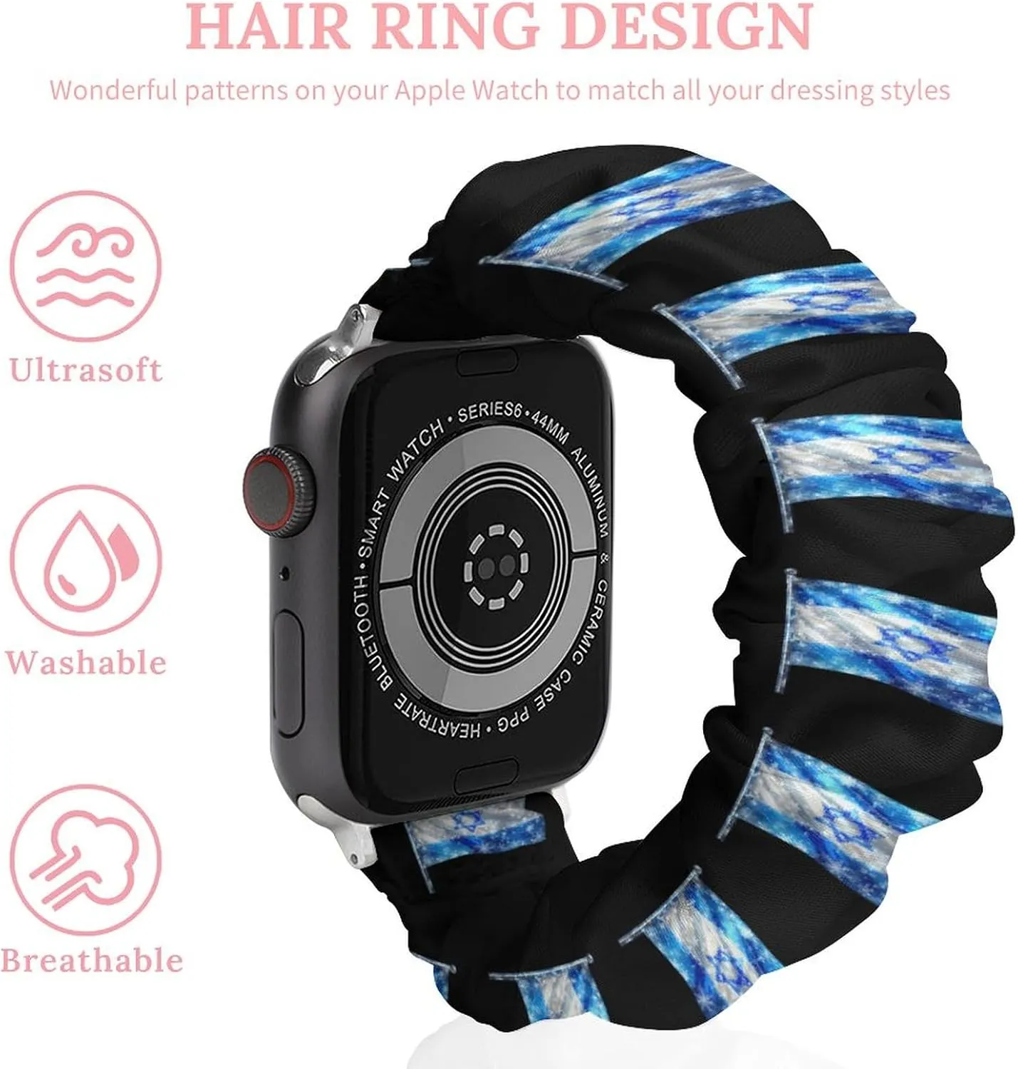 Israel Novelty Flag Fashion Watch Strap Scrunchies Wristbands Compatible With IWatch Series