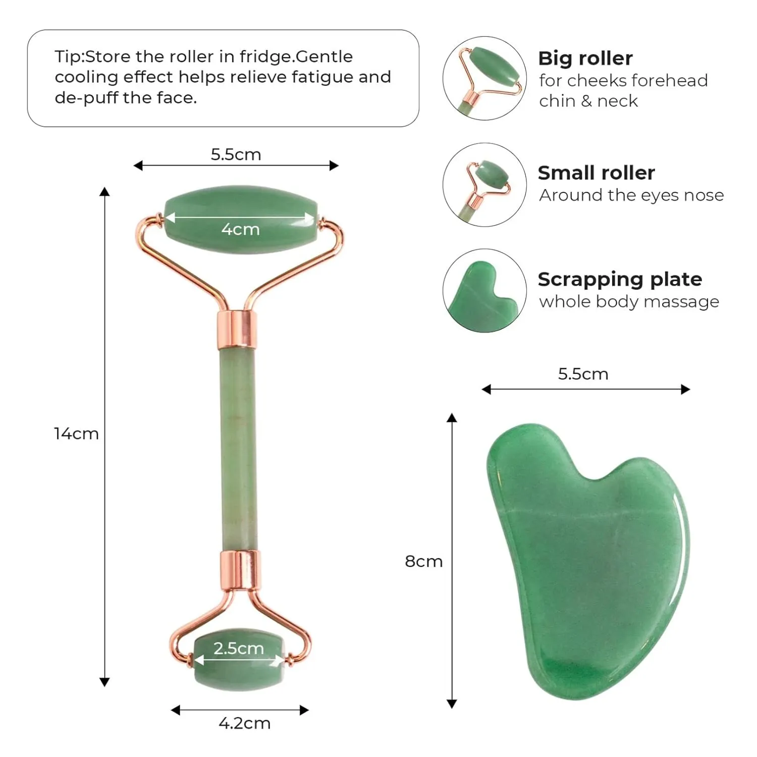 Jade Facial Mask Aventurine Quartz Mask Set Natural Jade Stone Anti-aging Sleeping Mask Beauty Skincare Massage Tool for Puffy Eyes Dark Circles Face Caring (Color : Green, Size : 4 PCS)