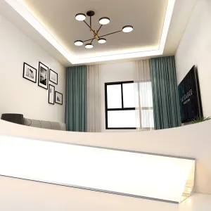 JARBIH 10PACK Led Aluminum Profile for Ceiling Wall Decoration, 1M/3.3ft 6cmx6cm Top Corner Strip Line Luminous Ceiling Free Lamp Internal Channel Linear for Living Room Home(Silver)