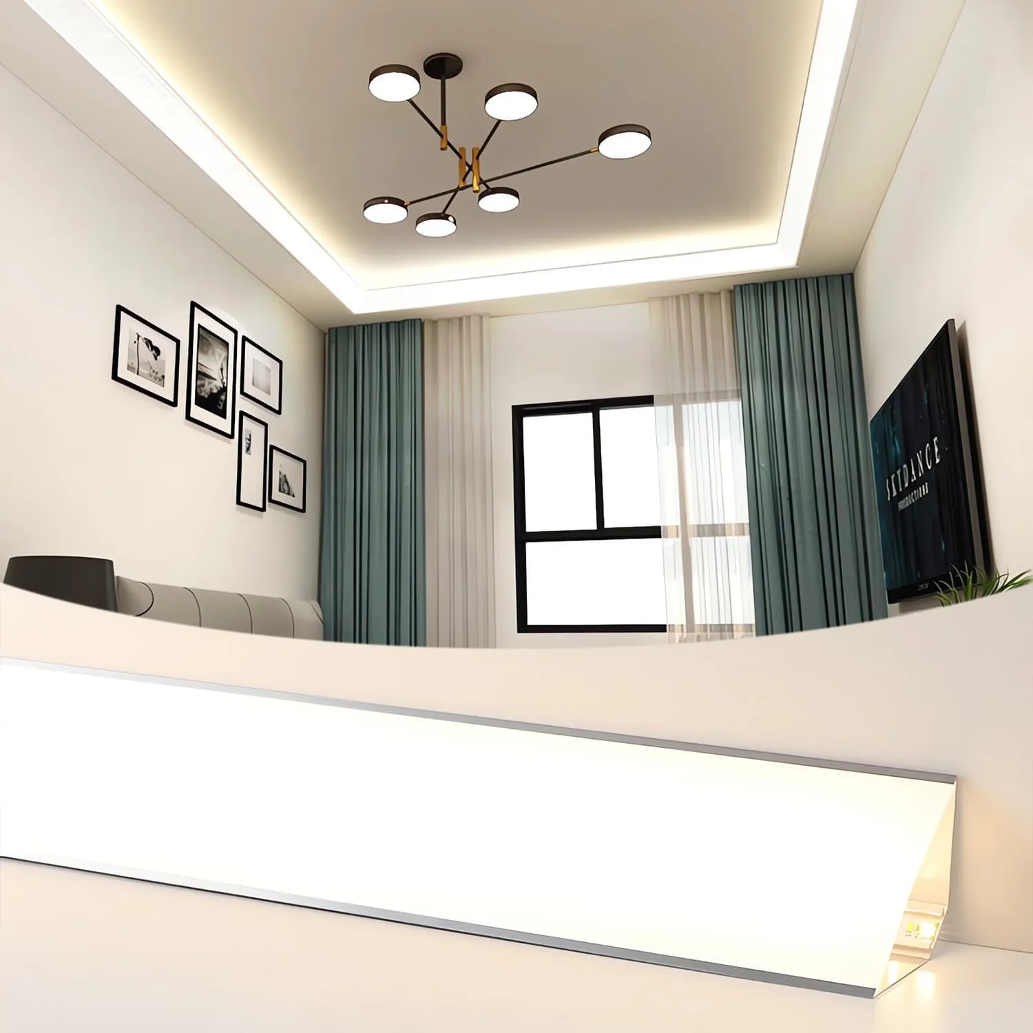 JARBIH 10PACK Led Aluminum Profile for Ceiling Wall Decoration, 1M/3.3ft 6cmx6cm Top Corner Strip Line Luminous Ceiling Free Lamp Internal Channel Linear for Living Room Home(Silver)