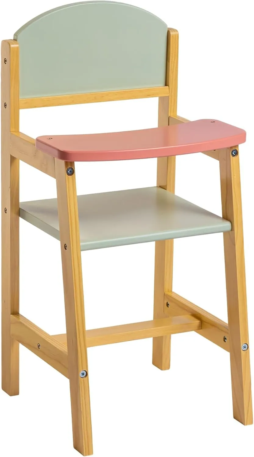JC Toys Parfait Collection | Deluxe Wooden Doll Toy High Chair | for Dolls and Stuffed Animals up to 20" | Ages 3  | Twiggly Toys