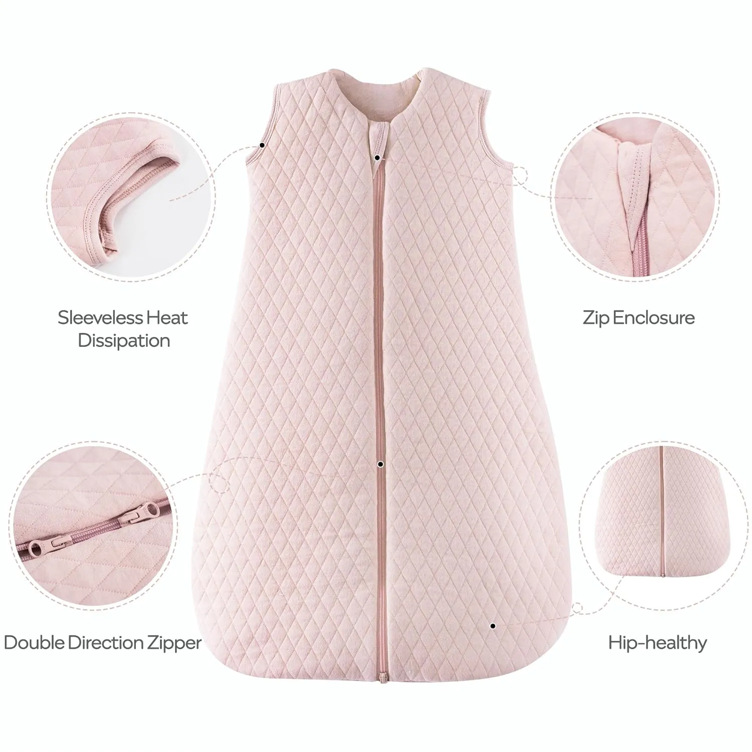 JELLYMONI Baby Sleep Sack TOG 2.5, 18-24 Months Winter Baby Wearable Blanket, 100% Cotton Infant Sleeping Sack 2-Way Zipper Warm Quilted Sleepsack