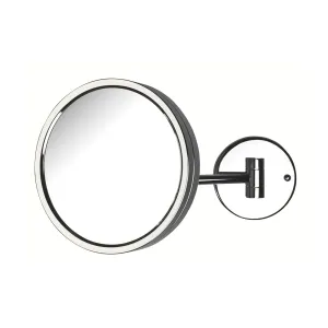 Jerdon Wall Mount Chrome Finish Makeup Mirror – 5X Magnification – 8.5” Diameter - Extends 11.5” – Model JD13C