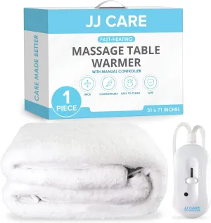 JJ CARE Massage Table Warmer 31"x71", Manual 3 Heat Control Massage Bed Warmer Fleece Pad w/Detachable 12 FT Cord, Table Warmer Massage Therapy w/Overheat Protection, Massage Table Heating Pad