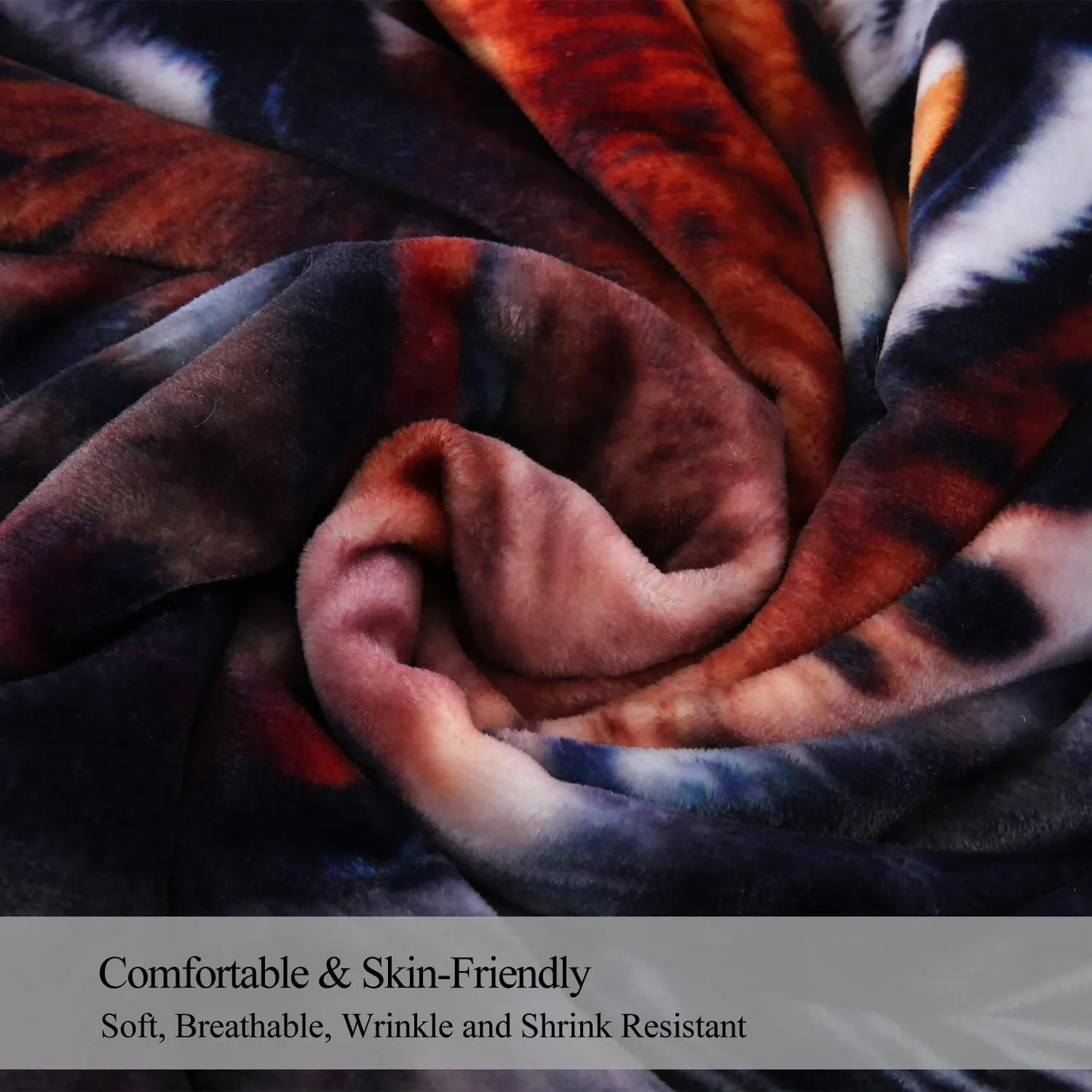 JML Heavy Blanket, Plush Fleece Blanket King Size 85" x 93" - Thick Soft Warm Korean Style Mink Blanket for Fall Winter, Tiger