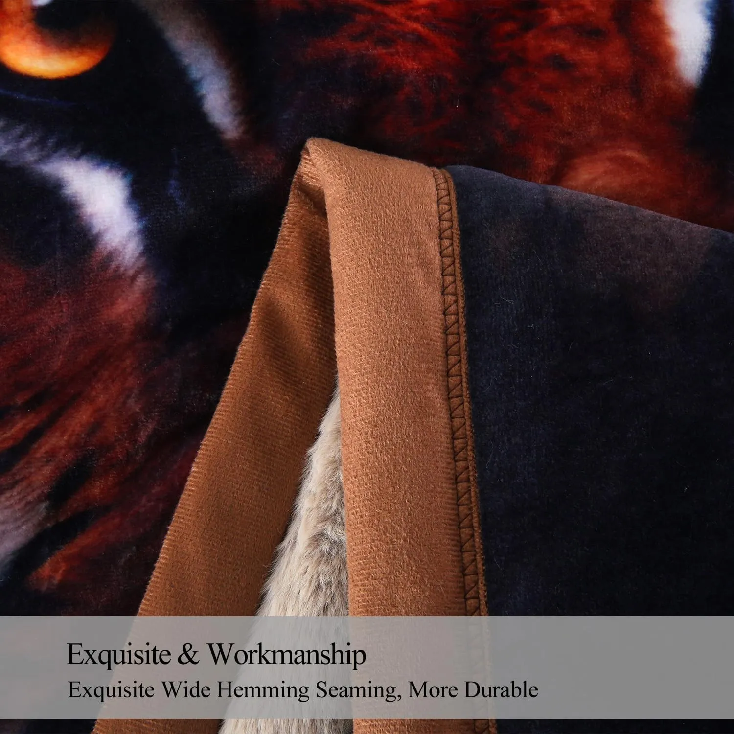 JML Heavy Blanket, Plush Fleece Blanket King Size 85" x 93" - Thick Soft Warm Korean Style Mink Blanket for Fall Winter, Tiger