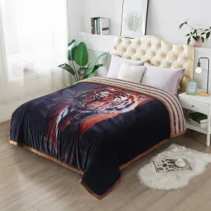 JML Heavy Blanket, Plush Fleece Blanket King Size 85" x 93" - Thick Soft Warm Korean Style Mink Blanket for Fall Winter, Tiger
