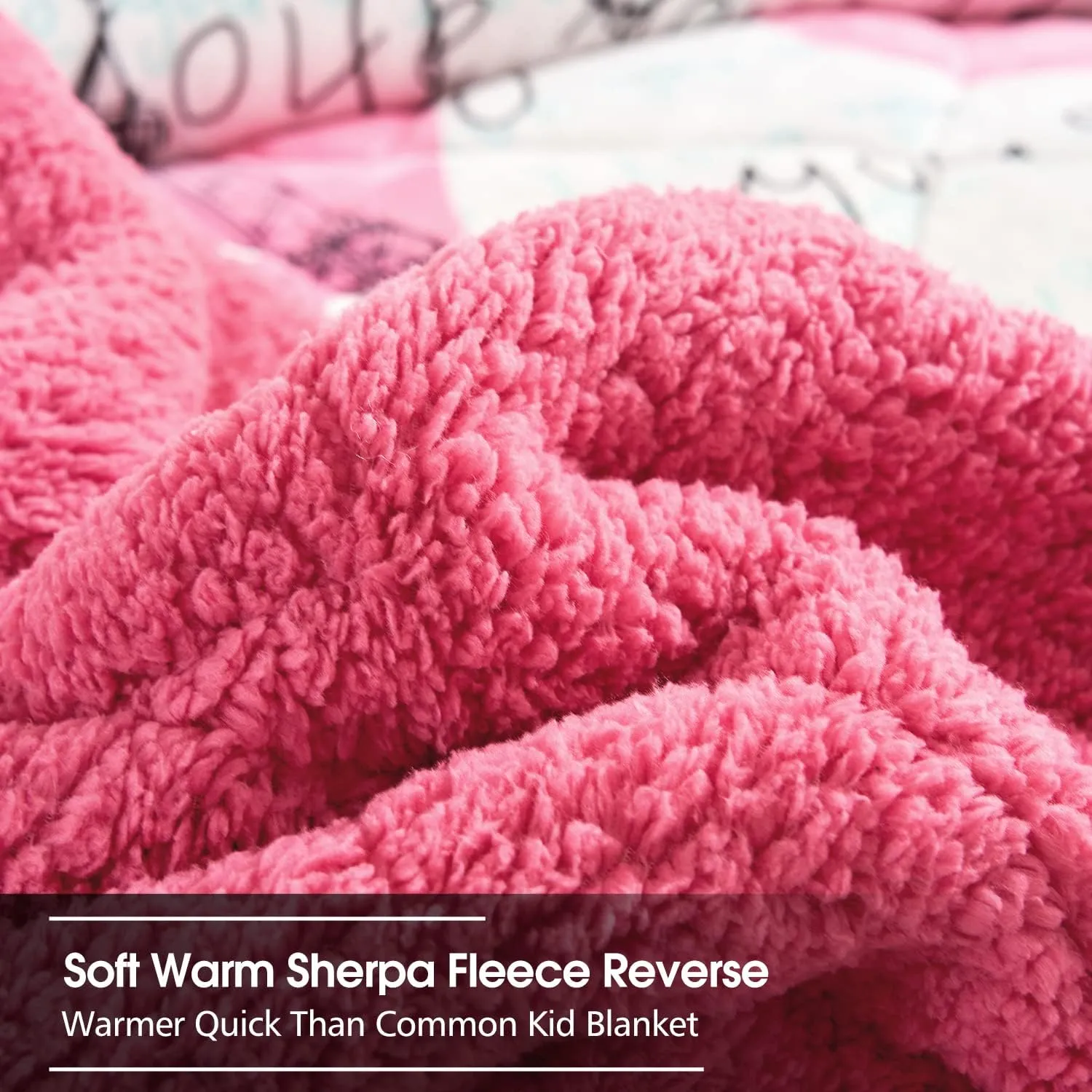 JML Kids Sherpa Blanket Twin Size 60"x 80", 2 Pieces Borrego Bed Set with Pillow Sham, Soft Fluffy Eiffel Towel Printed Fleece Bed Blanket for Boys, Girls,Best Gift Blanket for Children