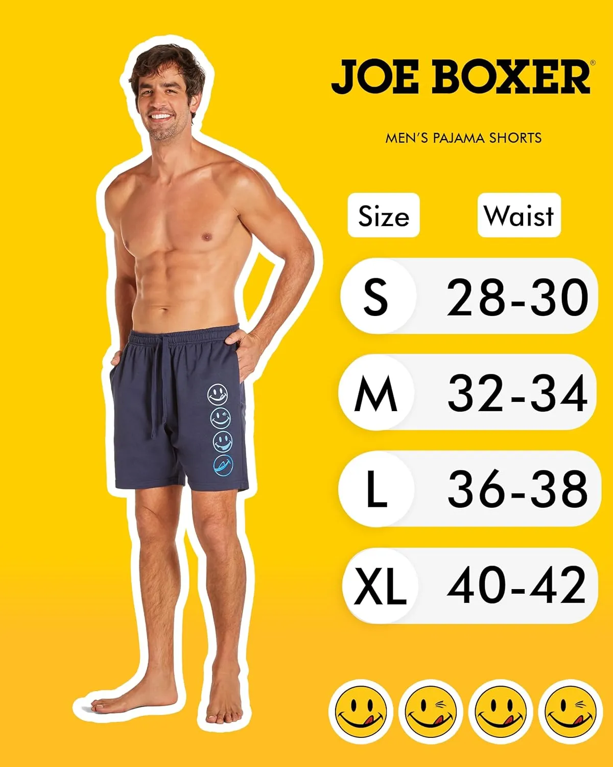 JOE BOXER French Terry Mens Pajama Shorts, Logo Print Mens Sleep Shorts Loungewear, Summer PJ Bottoms