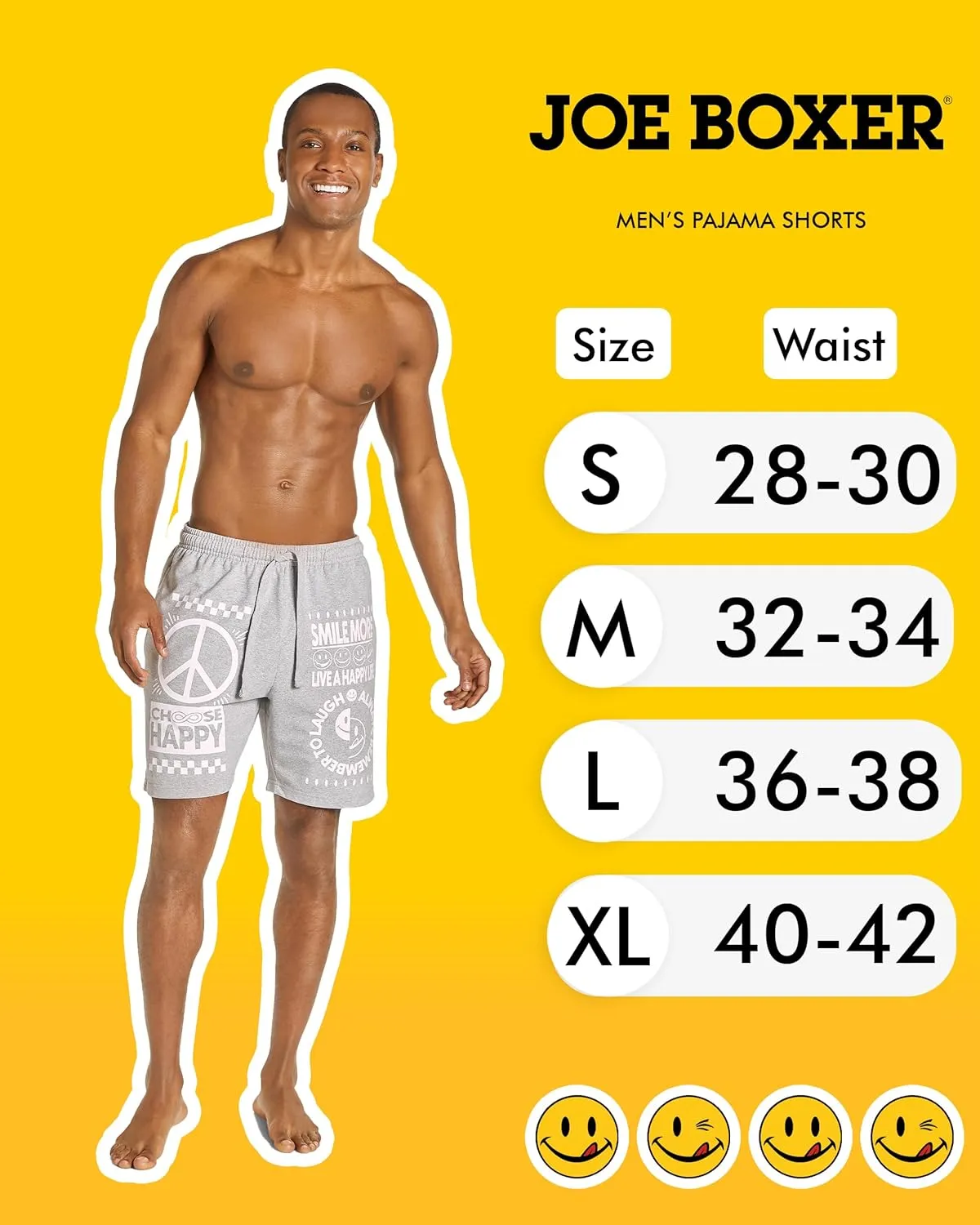 JOE BOXER French Terry Mens Pajama Shorts, Logo Print Mens Sleep Shorts Loungewear, Summer PJ Bottoms