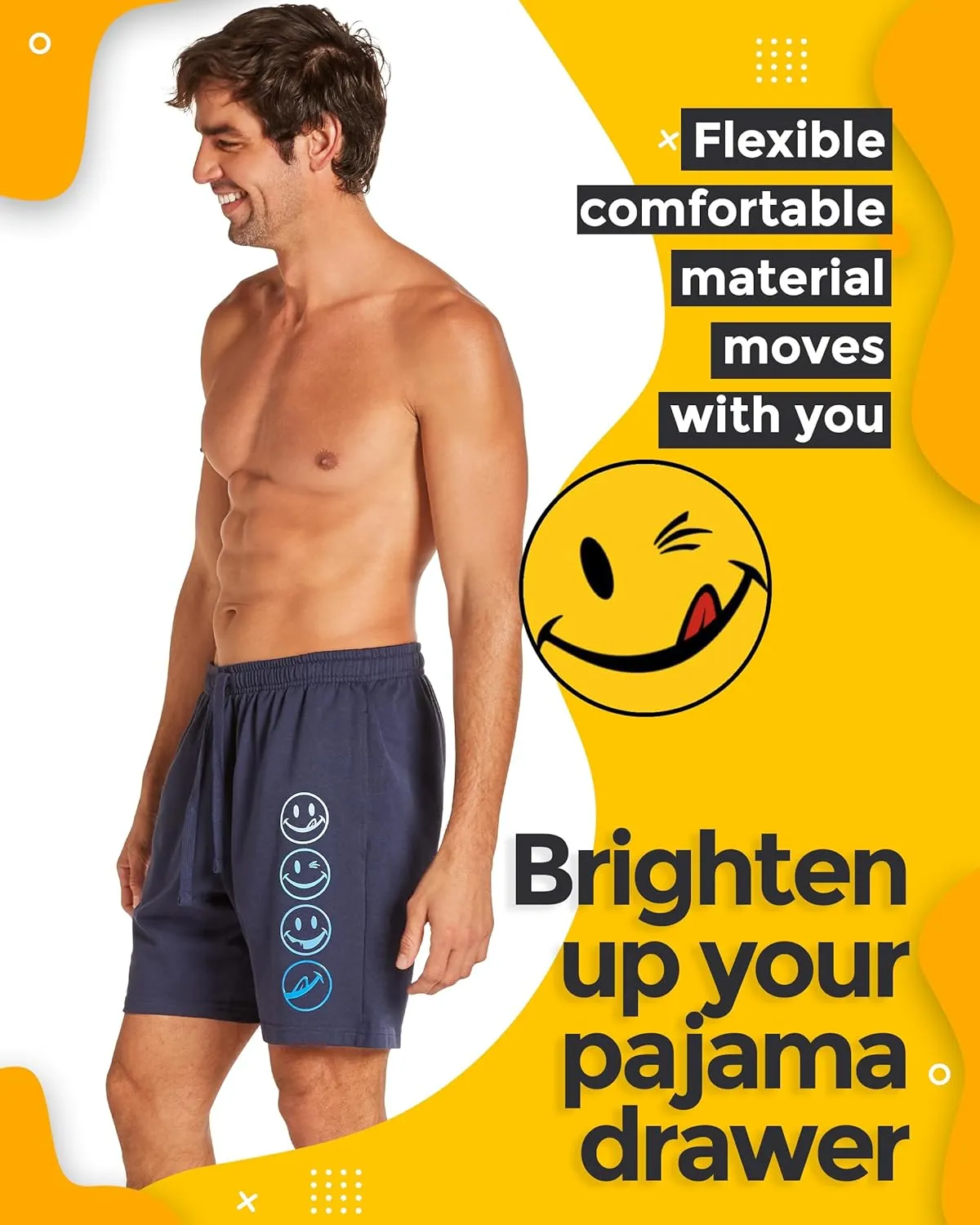 JOE BOXER French Terry Mens Pajama Shorts, Logo Print Mens Sleep Shorts Loungewear, Summer PJ Bottoms
