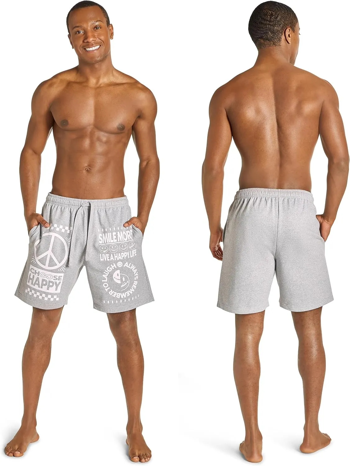 JOE BOXER French Terry Mens Pajama Shorts, Logo Print Mens Sleep Shorts Loungewear, Summer PJ Bottoms