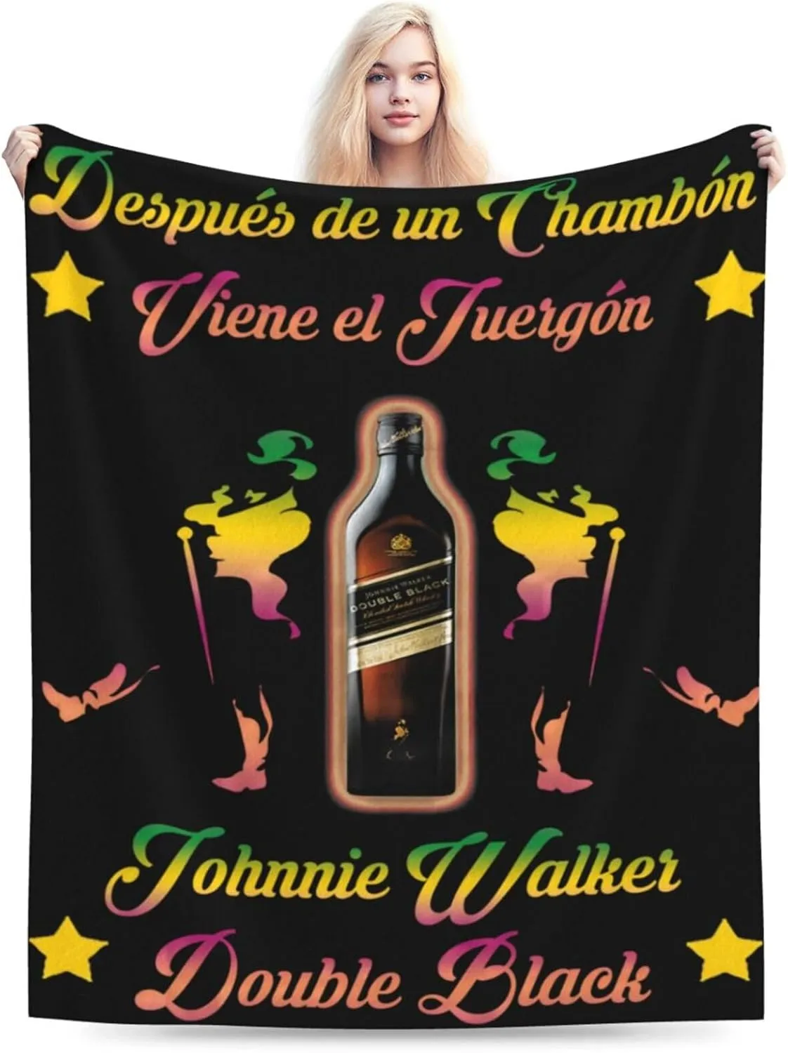 Johnnie Come and Walker Throw Blanket Plush Cozy Warm Breathable Flannel Blankets for Sofa Bedding Living Room Dormitory Camping All Season 80"x60"